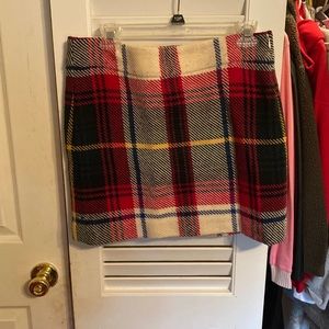 Plaid Wool Mini Skirt